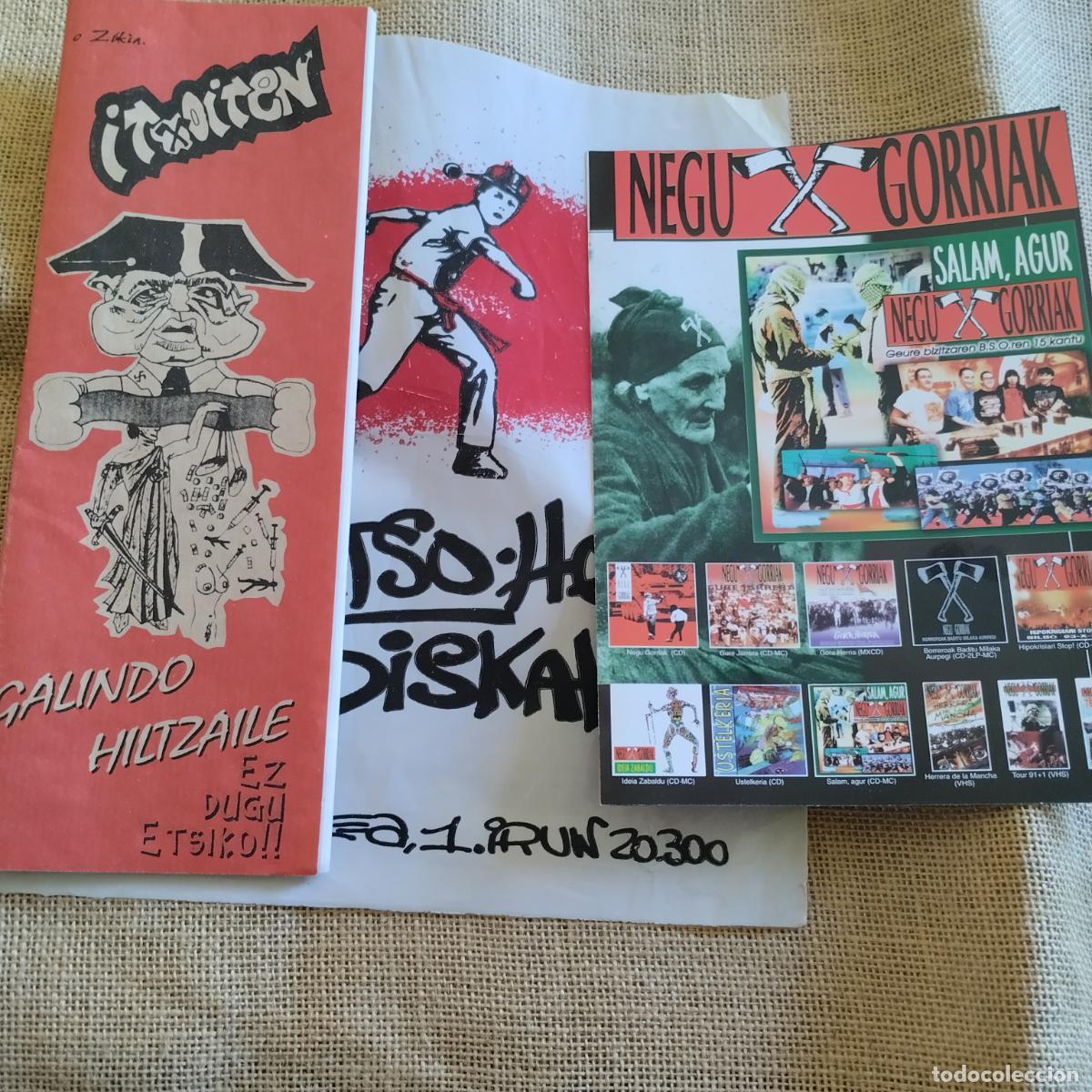M&uacute;sica de colecci&oacute;n: NEGU GORRIAK LOTE CATALOGO,BOLETIN