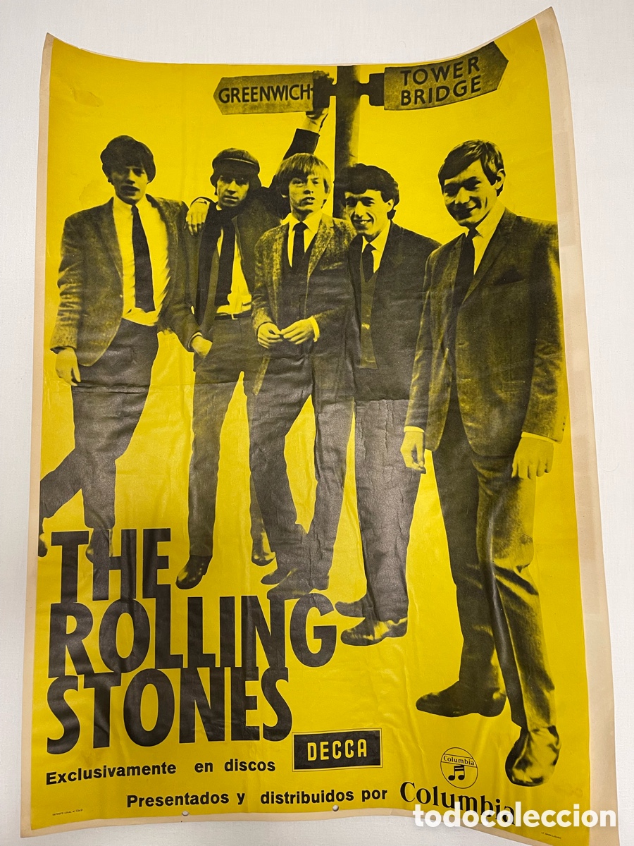 M&uacute;sica de colecci&oacute;n: The Rolling Stones- P&oacute;ster Promocional Original Espa&ntilde;ol 1965 (beatles)