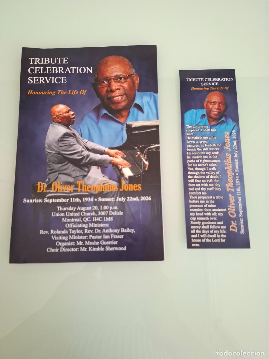 M&uacute;sica de colecci&oacute;n: TRIBUTO CELEBRACI&Oacute;N SERVICIO AL PIANISTA DR. OLIVER THEOPHILUS JONES - MONTREAL - CANAD&Aacute; - 2026
