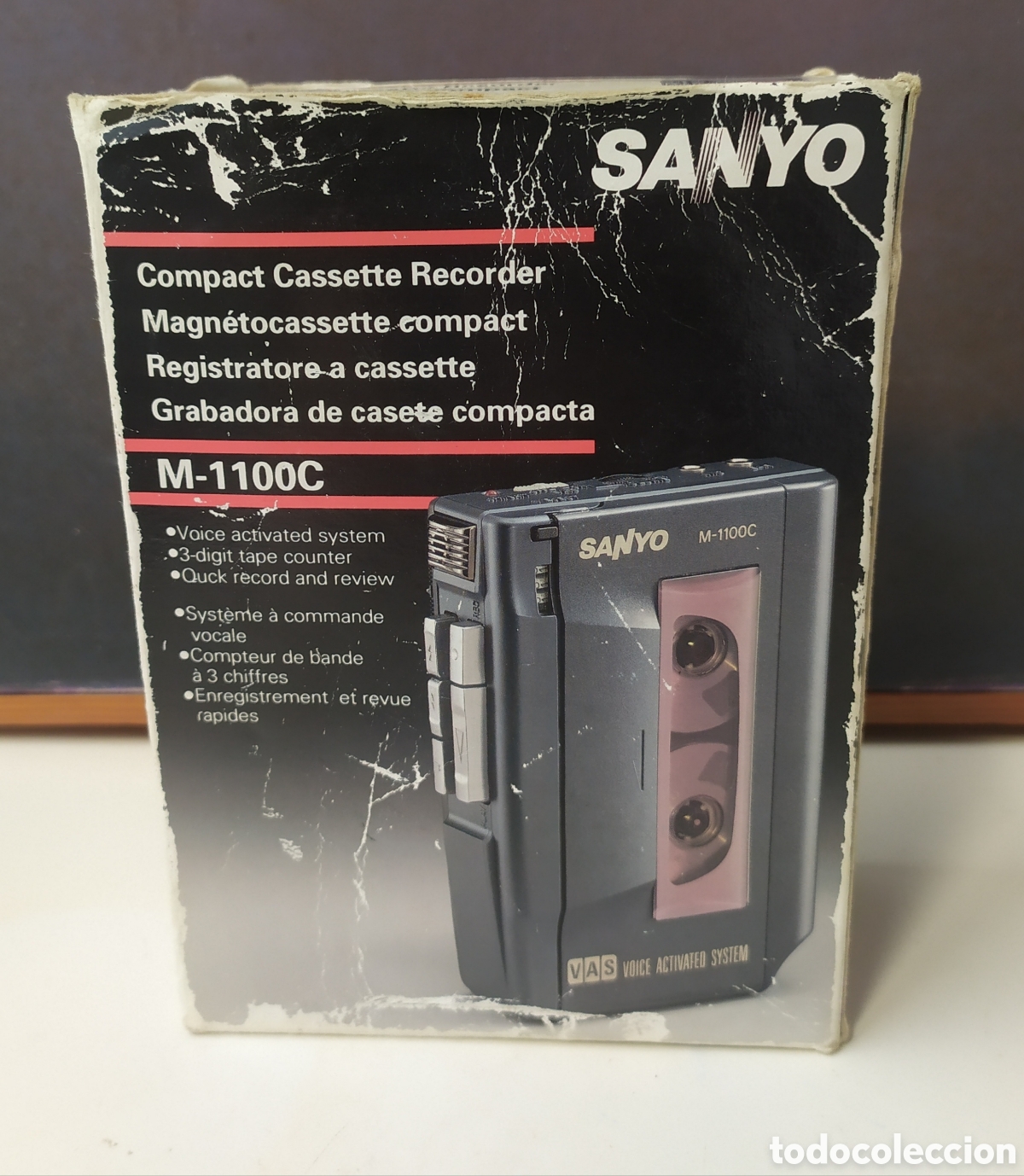 M&uacute;sica de colecci&oacute;n: Antigua caja de cart&oacute;n vac&iacute;a de Walkman Sanyo M-1100C. La de las fotos y en el Estado que muestran.
