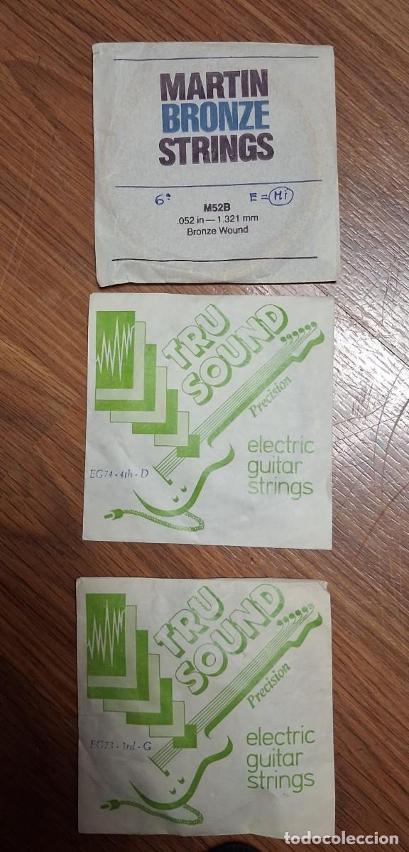 M&uacute;sica de colecci&oacute;n: Cuerdas de guitarra nuevas. Martin bronze strings M52B 6&ordf; Tru Sound EG74 &ordf; Tru Sound EG73 3&ordf;