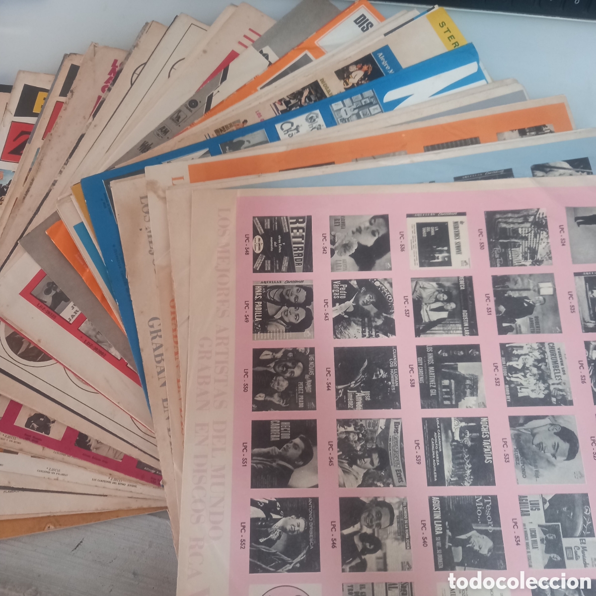 M&uacute;sica de colecci&oacute;n: Lote de 50 fundas antiguas de lps lp codiscos famosos discos fuentes rca sonolux zeida etc