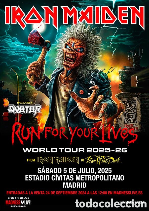 M&uacute;sica de colecci&oacute;n: Cartel promocional iron maiden. Metropolitano