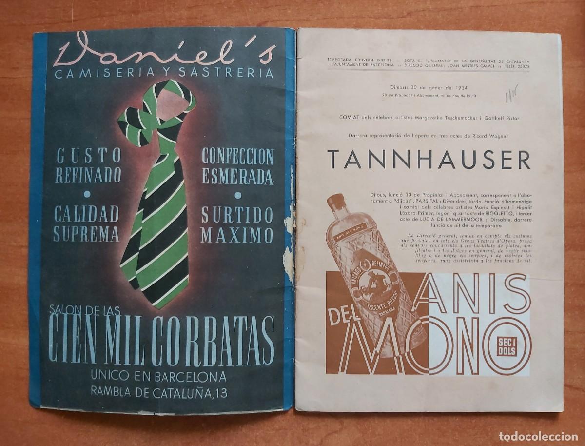 M&uacute;sica de colecci&oacute;n: 1933-34 PROGRAMA OFICIAL GRAN TEATRE DEL LICEU - Foto 2