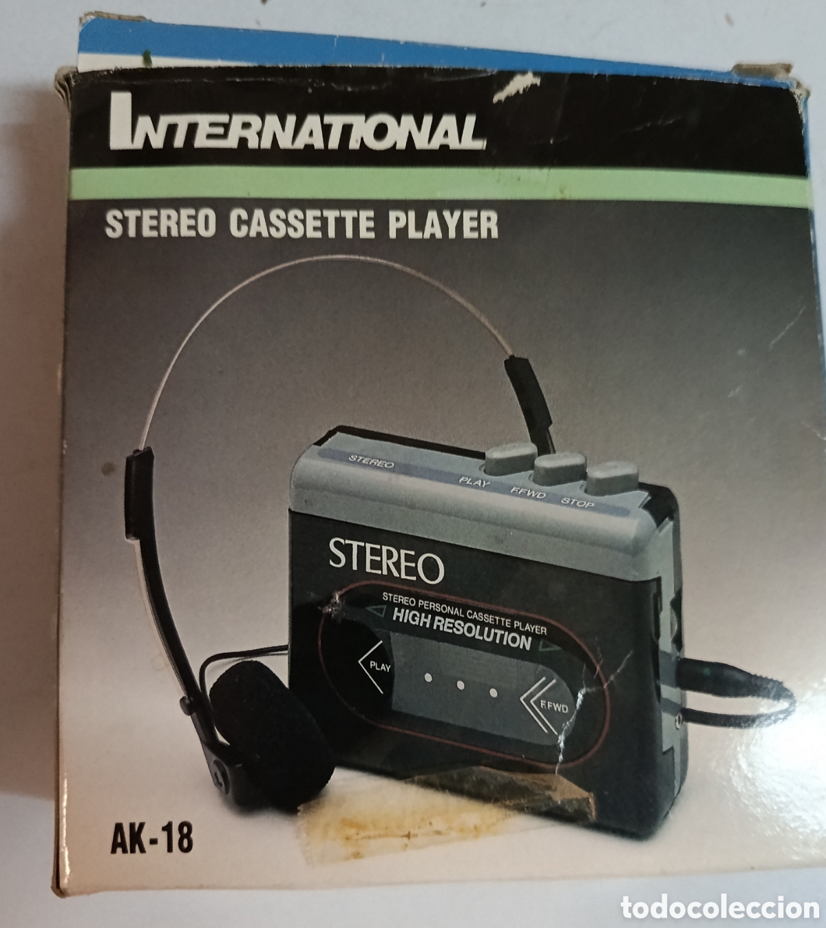 M&uacute;sica de colecci&oacute;n: Walk-man Stereo casette player AK-18 con auriculares, sin usar