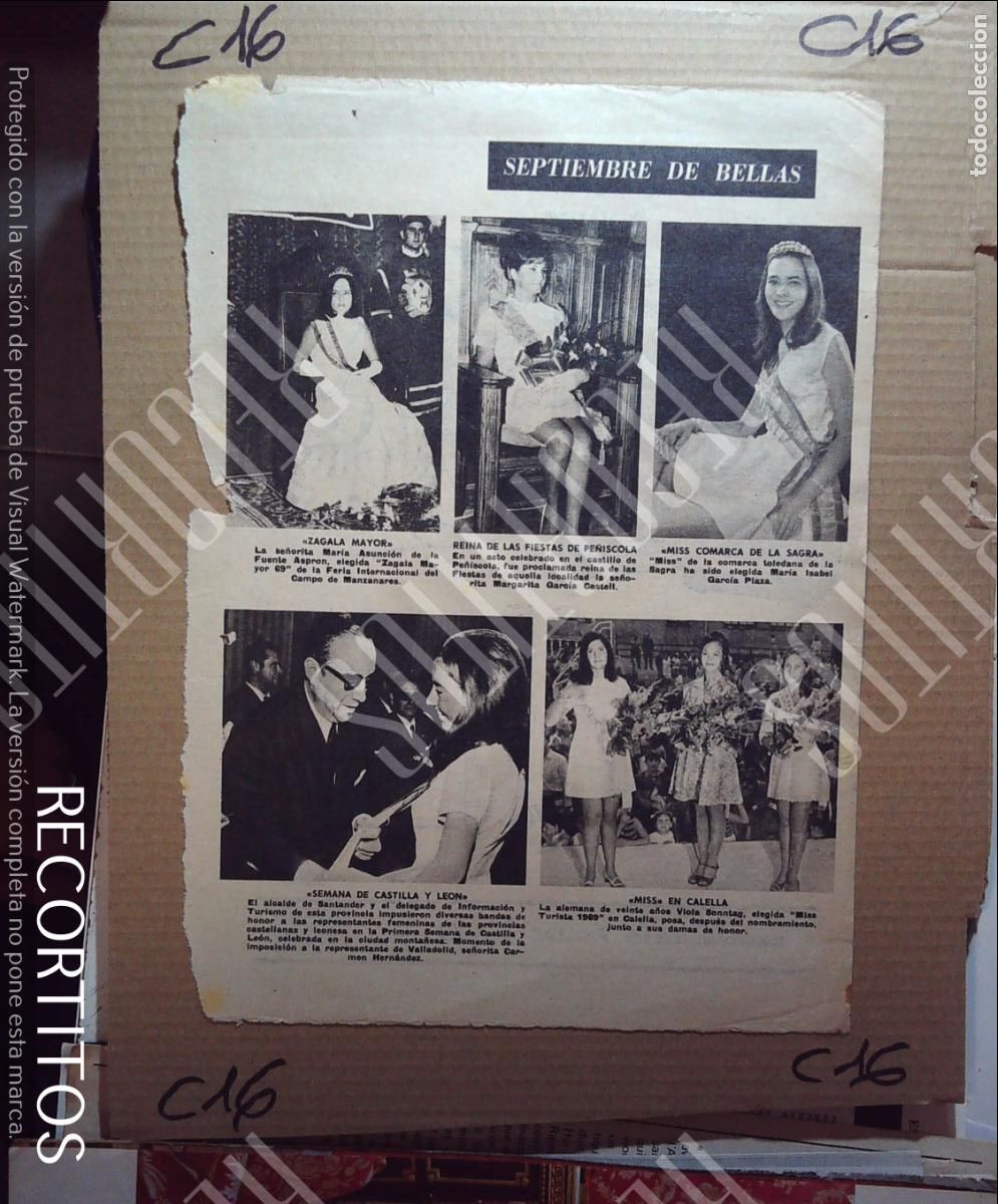 M&uacute;sica de colecci&oacute;n: miss calella castilla y leon manzanares 1969 peniscola sagra
