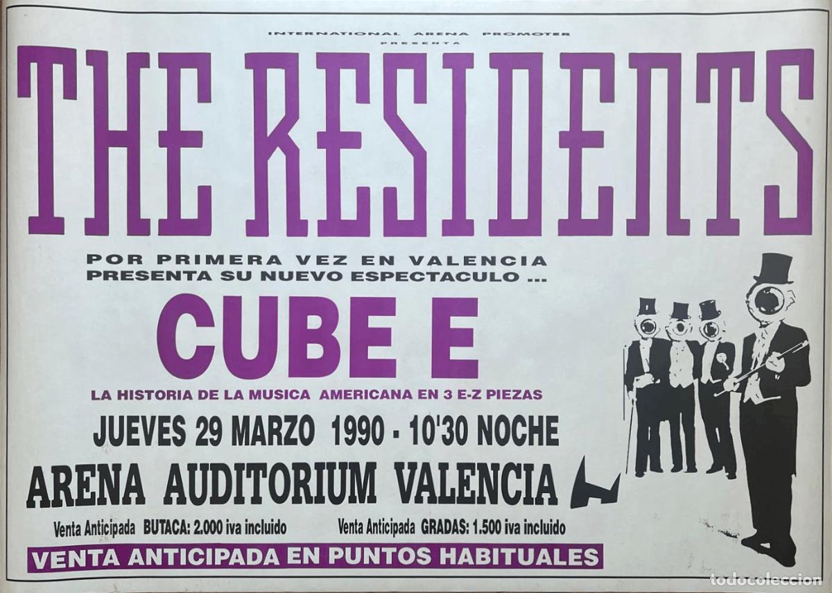 M&uacute;sica de colecci&oacute;n: THE RESIDENTS CARTEL POSTER 1990 ORIGINAL 70X100 CMS APROX ARENA VALENCIA SPAIN