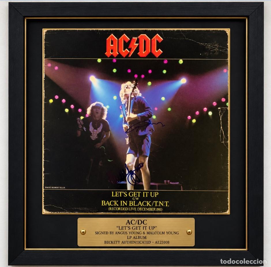M&uacute;sica de colecci&oacute;n: AC/ DC-Let&rsquo;s Get It Up&rdquo; &ndash; Signed by Angus & Malcolm Young&ndash;Beckett LOA &ndash; Framed Collector&rsquo;s Display