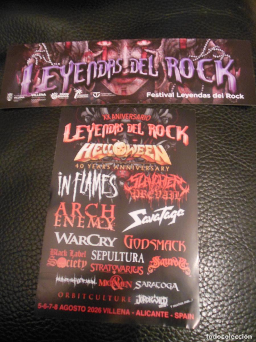Collectible Music: FLYER Y MARCAPAGINAS LEYENDAS DEL ROCK 2026 ALICANTE VILLENA HELLOWEEN IN FLAMES