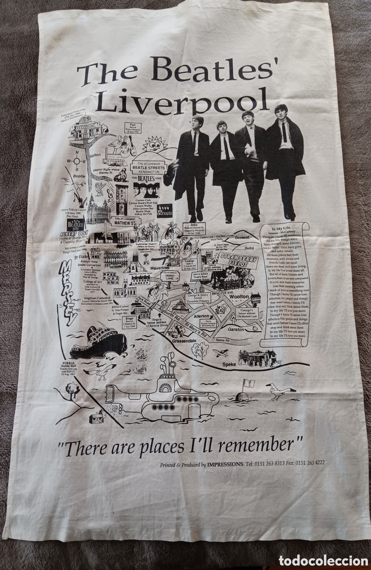 M&uacute;sica de colecci&oacute;n: BEATLES TELA LUGARES SAGRADOS DE LIVERPOOL ORIGINAL MERSEY