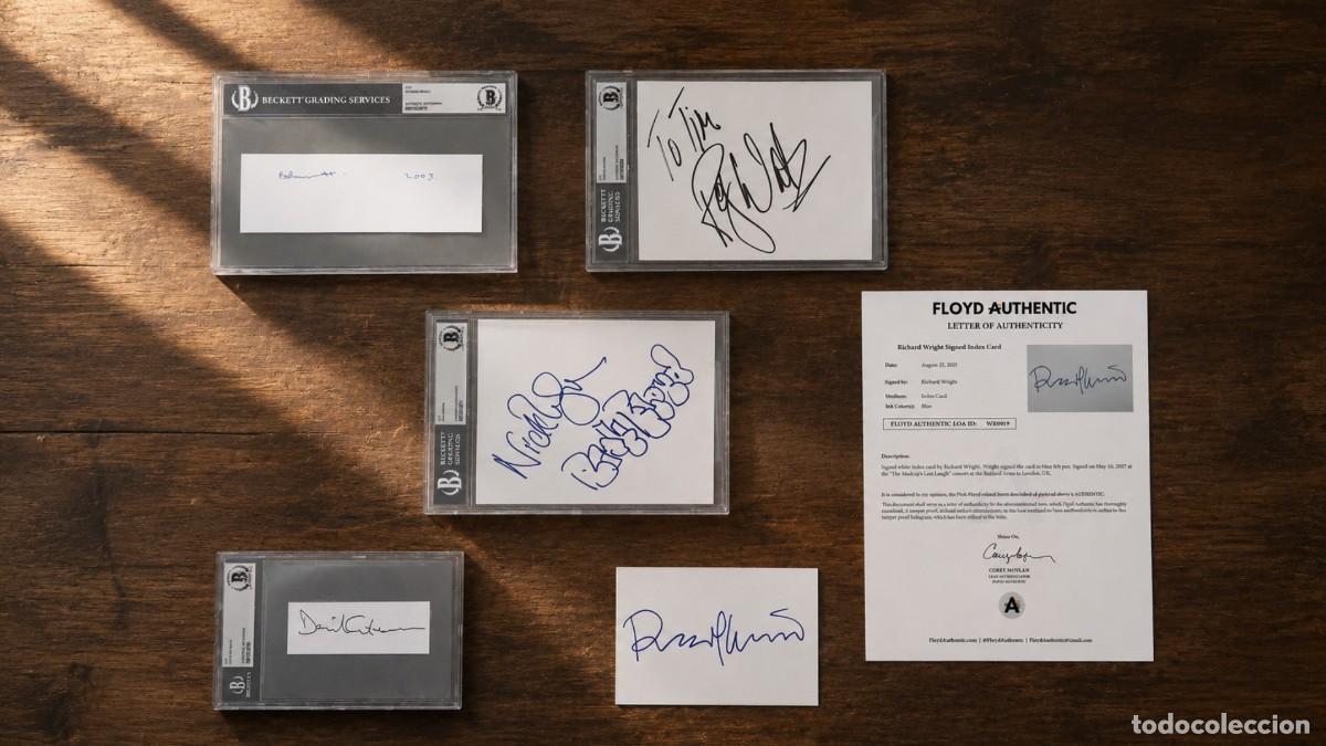 M&uacute;sica de colecci&oacute;n: PINK FLOYD &ndash; Complete Museum Display Featuring Original Autographs of All Five Legendary Band Member