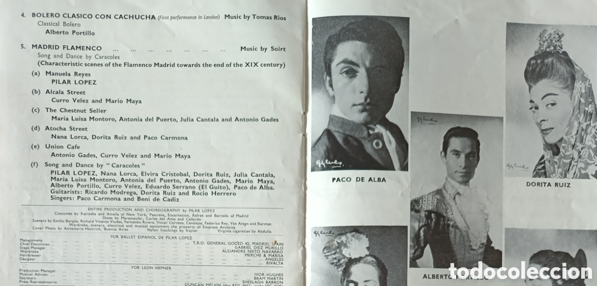 M&uacute;sica de colecci&oacute;n: Pilar L&oacute;pez programa del Teatro Palace de Londres. - Foto 2