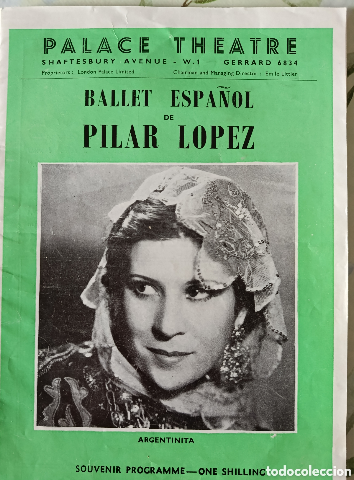 Collectible Music: Pilar L&oacute;pez programa del Teatro Palace de Londres.