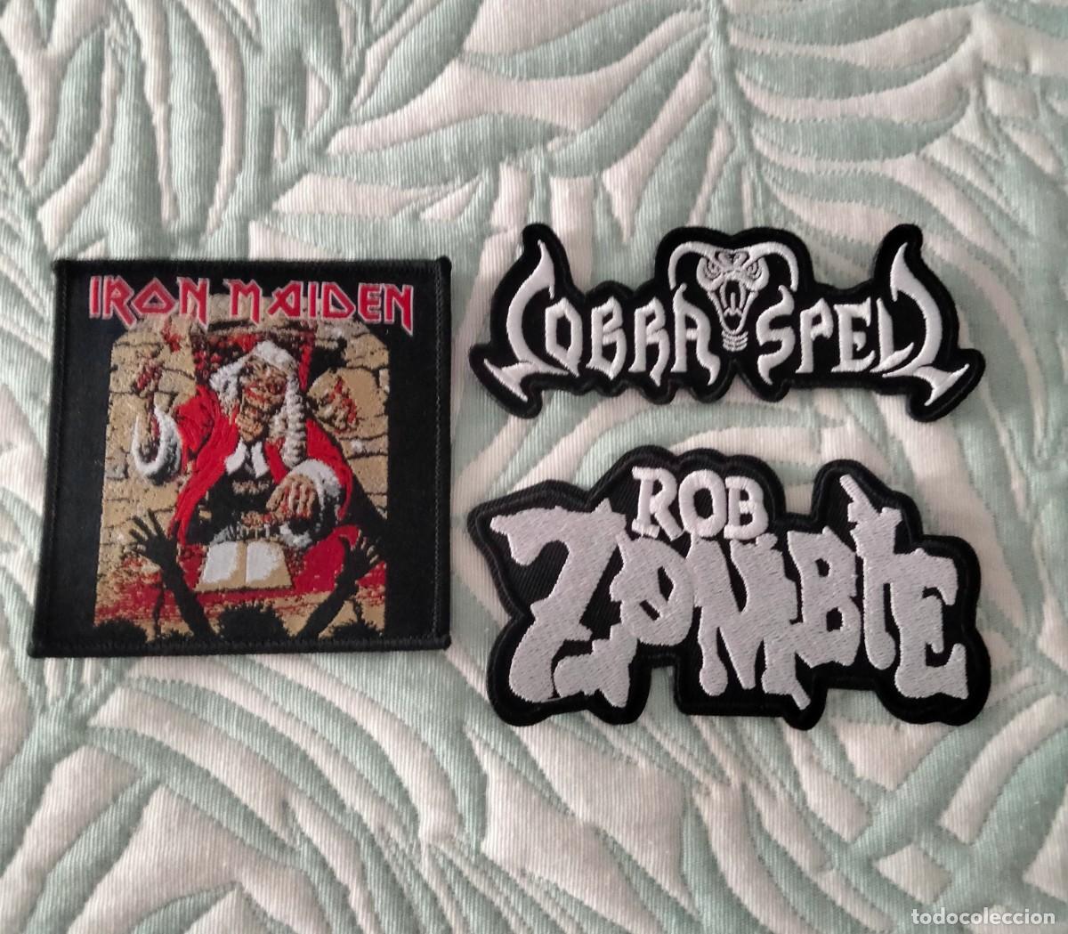 M&uacute;sica de colecci&oacute;n: 3 Parches heavy metal Iron maiden , Cobra Spell, Rob Zombie