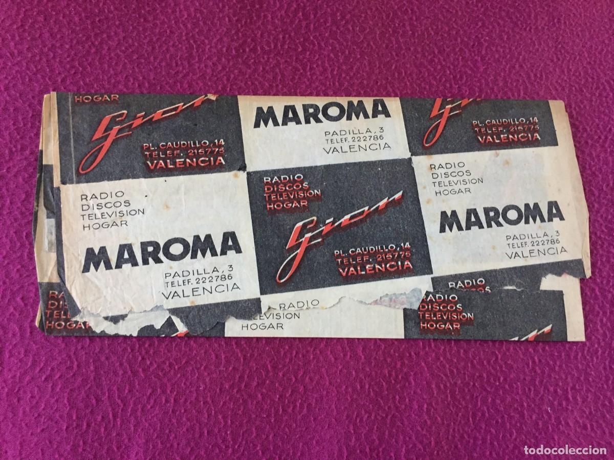 Musiksammlung: ANTIGUO PAPEL DE REGALO DE TIENDA DE MUSICA A&Ntilde;OS 60 DE VALENCIA - MAROMA Y GIOR