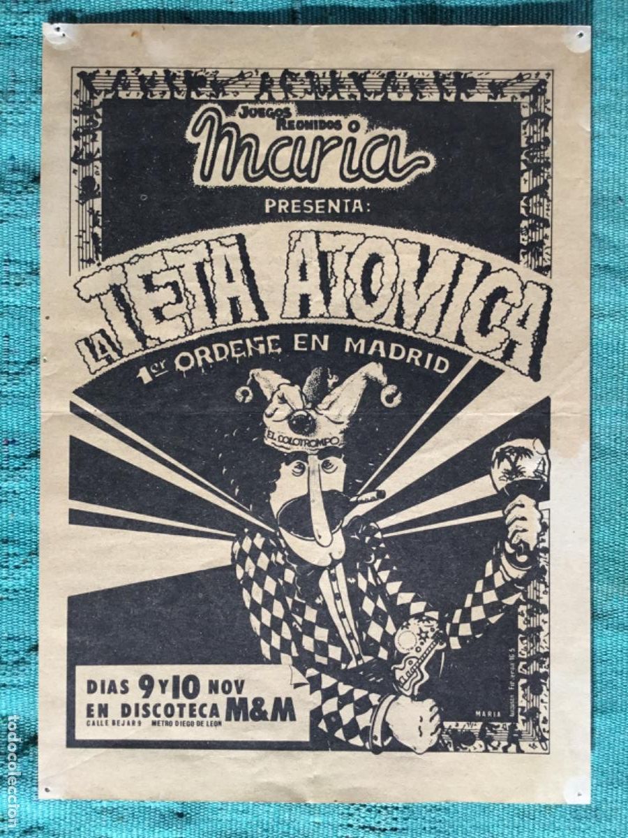 Collectible Music: FLYER PASQU&Iacute;N // LA TETA AT&Oacute;MICA // DISCOTECA M&M // A&Ntilde;OS 70 // ORIGINAL DE &Eacute;POCA