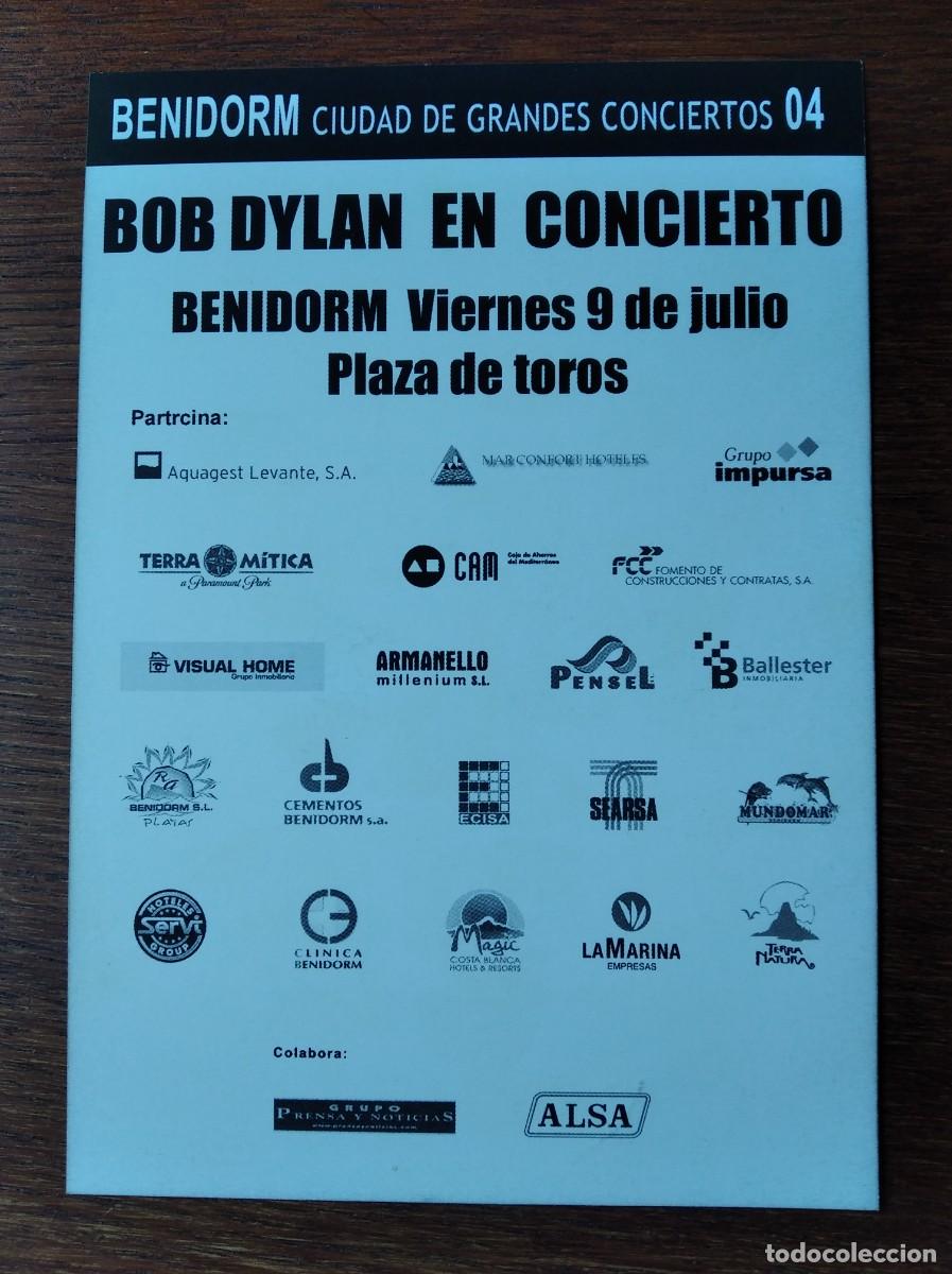 M&uacute;sica de colecci&oacute;n: Panfleto Bob Dylan - Benidorm 2004 - Foto 2