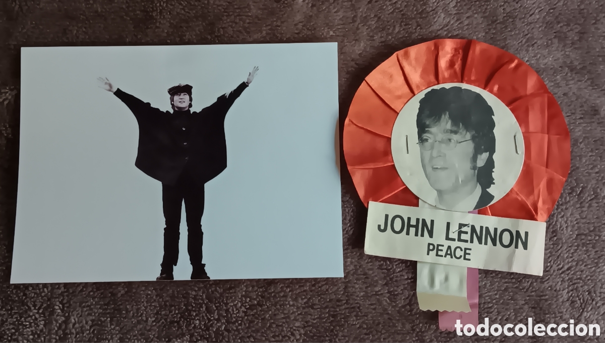 M&uacute;sica de colecci&oacute;n: BEATLES JOHN LENNON FOTOGRAFIA BROCHE ORIGINAL INGLES A&Ntilde;OS 80