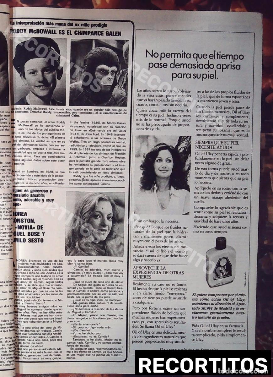 M&uacute;sica de colecci&oacute;n: roody mcdowall galen el planeta de los simios andrea bronston la novia de camilo sesto miguel bose