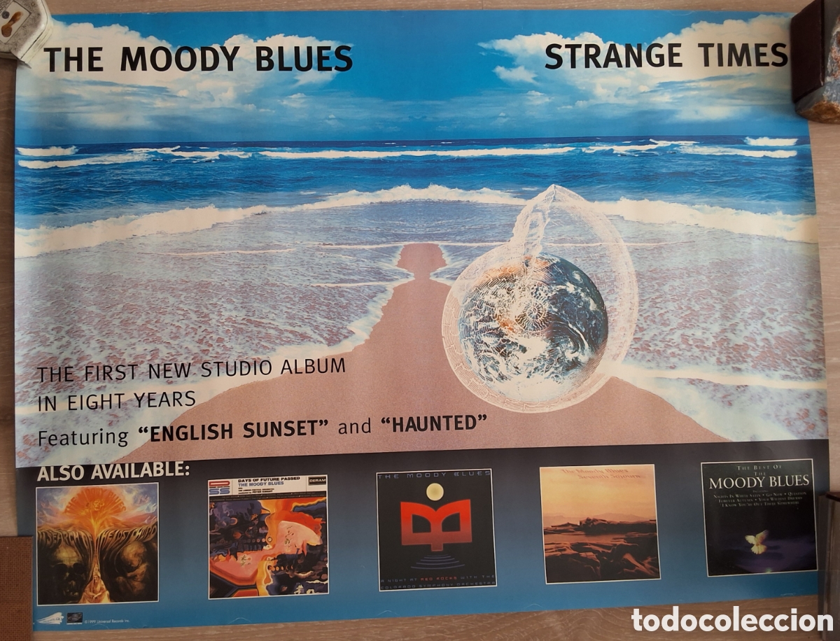 M&uacute;sica de colecci&oacute;n: The moody blues poster musical strange times a&ntilde;o 1999 medidas (55&times;46)