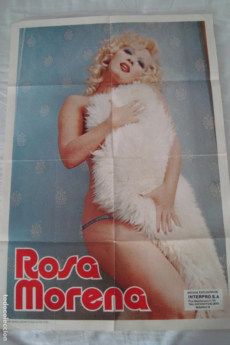 M&uacute;sica de colecci&oacute;n: ANTIGUO CARTEL CANTANTE ROSA MORENO. ARTISTA EXCLUSIVO INTERPRO MADRID 1975