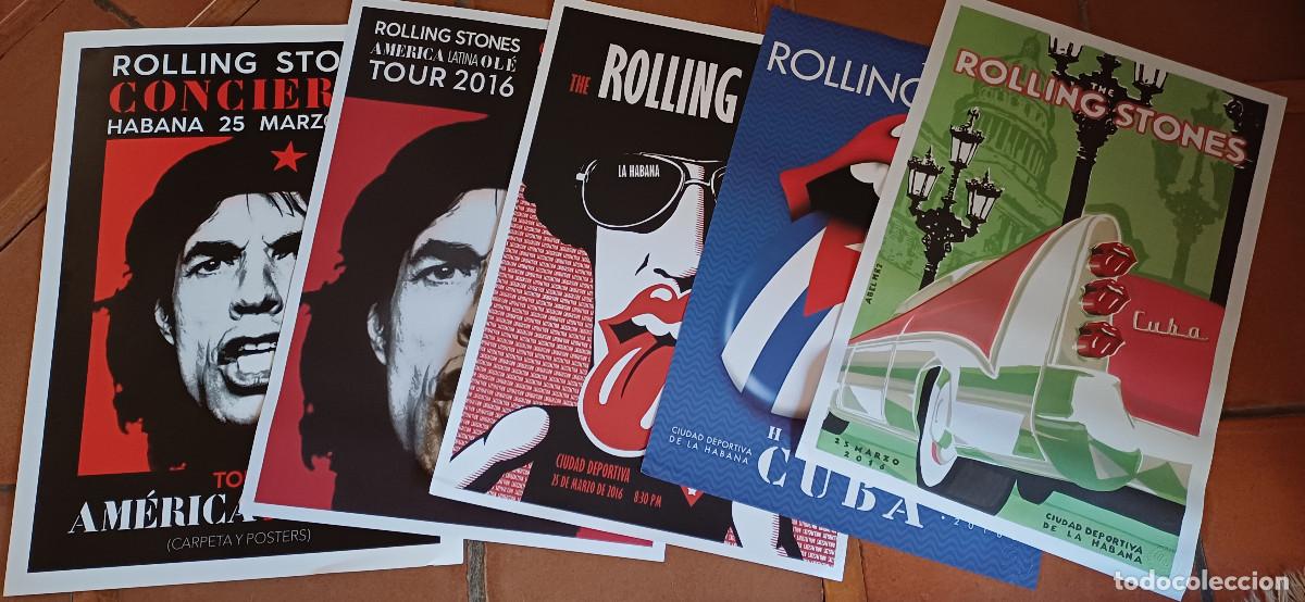 M&uacute;sica de colecci&oacute;n: CARPETA CON LOS 4 POSTERS ORIGINALES DEL CONCIERTO DE THE ROLLING STONES EN LA HABANA (A&Ntilde;O 2016)