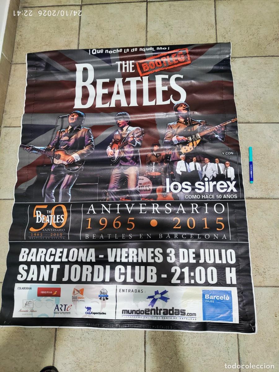 M&uacute;sica de colecci&oacute;n: Gran cartel lona.The Bootleg Beatles, Barcelona, tributo a la banda, en los 50 a&ntilde;os de su visita