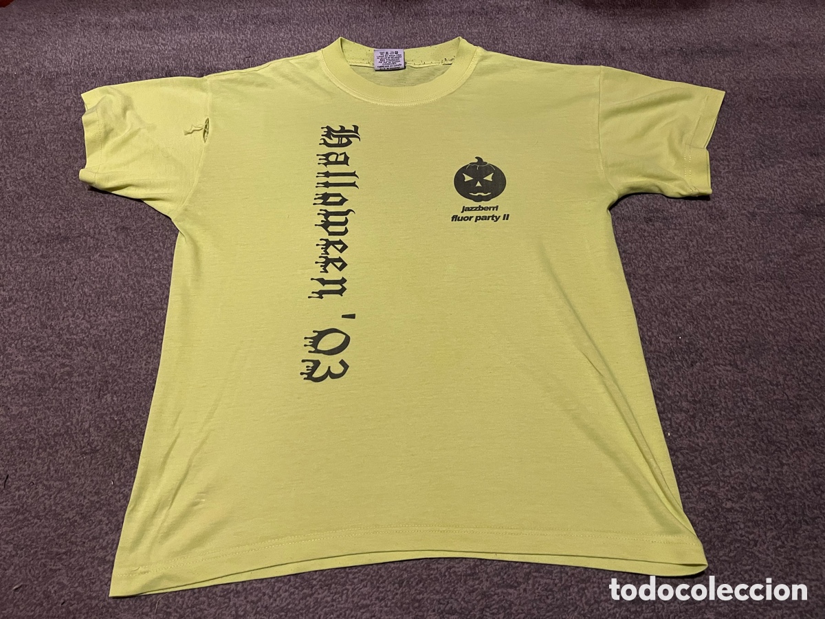 M&uacute;sica de colecci&oacute;n: Camiseta conmemorativa Halloween 03. Jazzberri Fluor Party II. Discoteca Arrona, Gipuzkoa. Fosforita