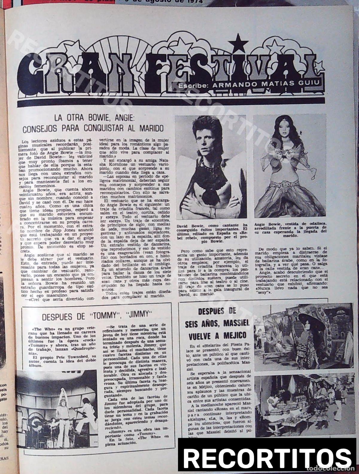 M&uacute;sica de colecci&oacute;n: tommy jimmy david bowie angie massiel a mexico