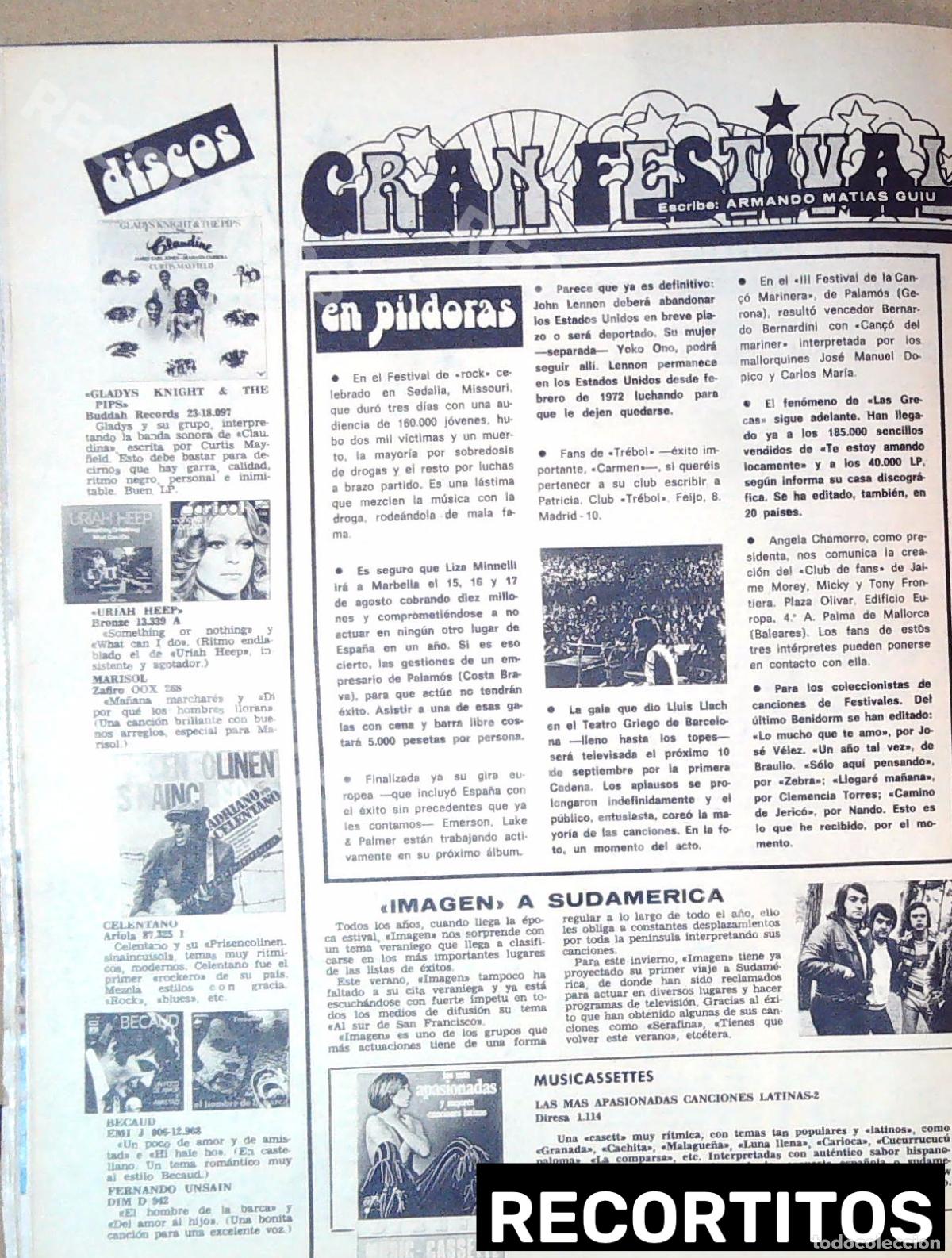 M&uacute;sica de colecci&oacute;n: imagen trebol marisol glaldys knight and the pips gilbert becaud adriano celentano