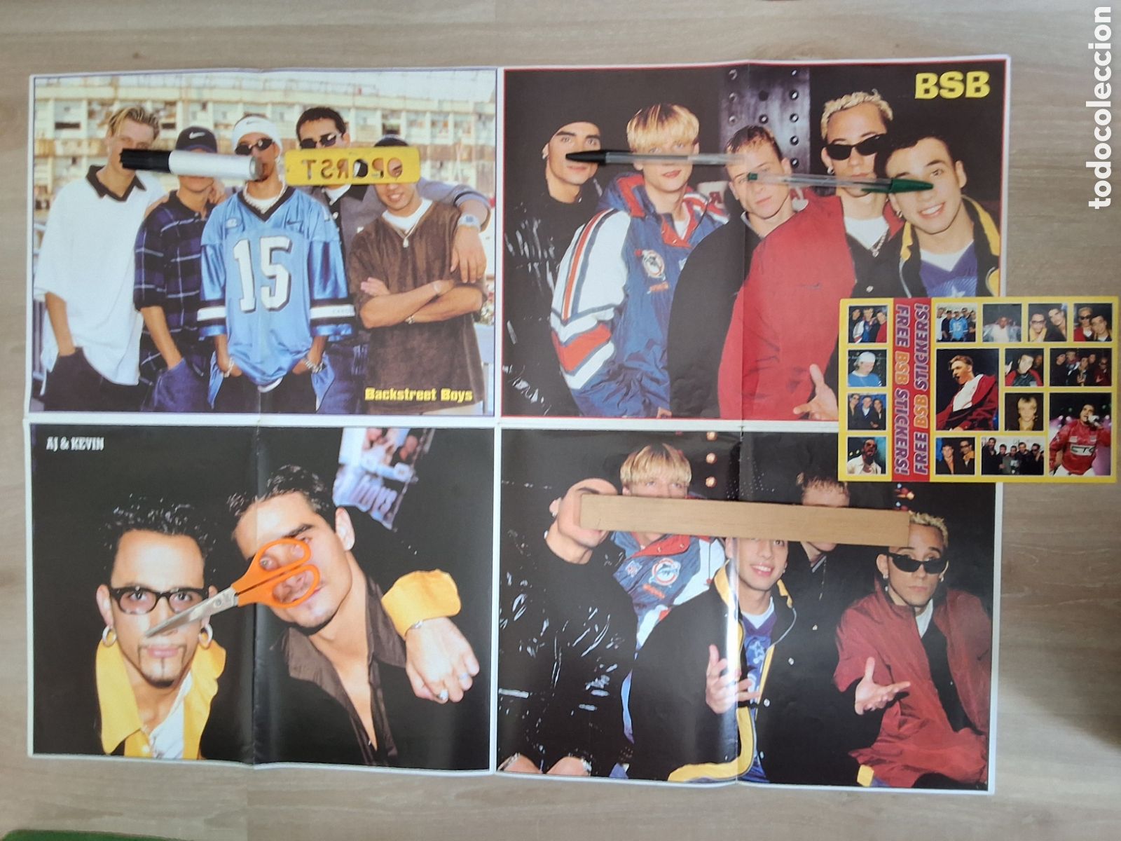 M&uacute;sica de colecci&oacute;n: Poster y pegatinas back street boys revista inglesa medidas 84 &times; 60