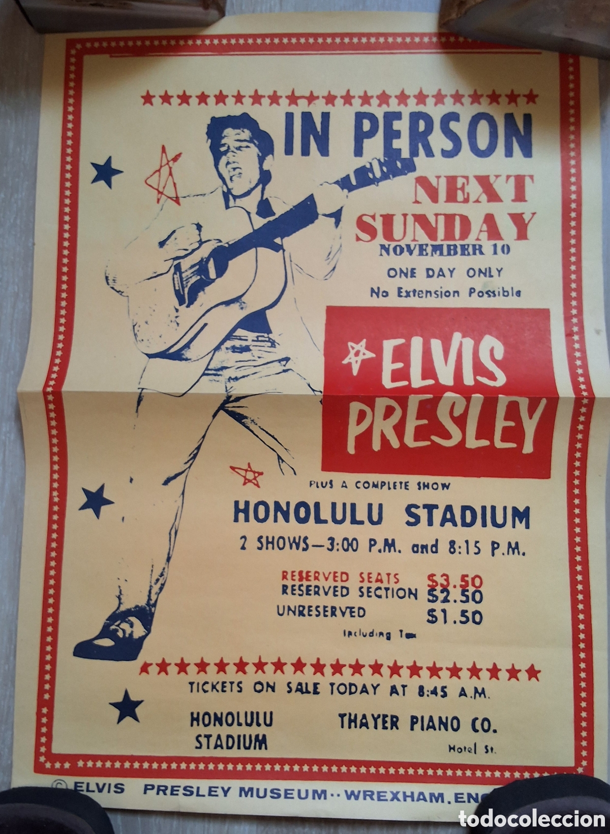 M&uacute;sica de colecci&oacute;n: Elvis Presley poster cartel concierto Honolulu strom