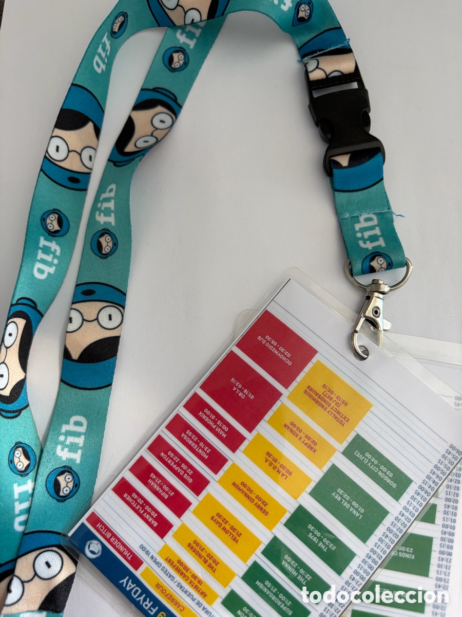 M&uacute;sica de colecci&oacute;n: Lanyard cinta colgante pase Festival FIB 2019 con la programaci&oacute;n de los conciertos