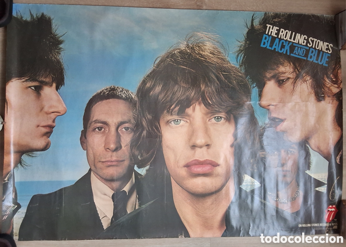 M&uacute;sica de colecci&oacute;n: Rolling stone cartel publicitario Black & blue medidas 1 &times; 68