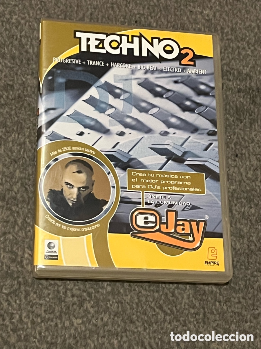 M&uacute;sica de colecci&oacute;n: TECHNO 2 (SOLO CAJA) eJay.Programa para producir m&uacute;sica electr&oacute;nica para PC. A&ntilde;o 2000. Producci&oacute;n DJ