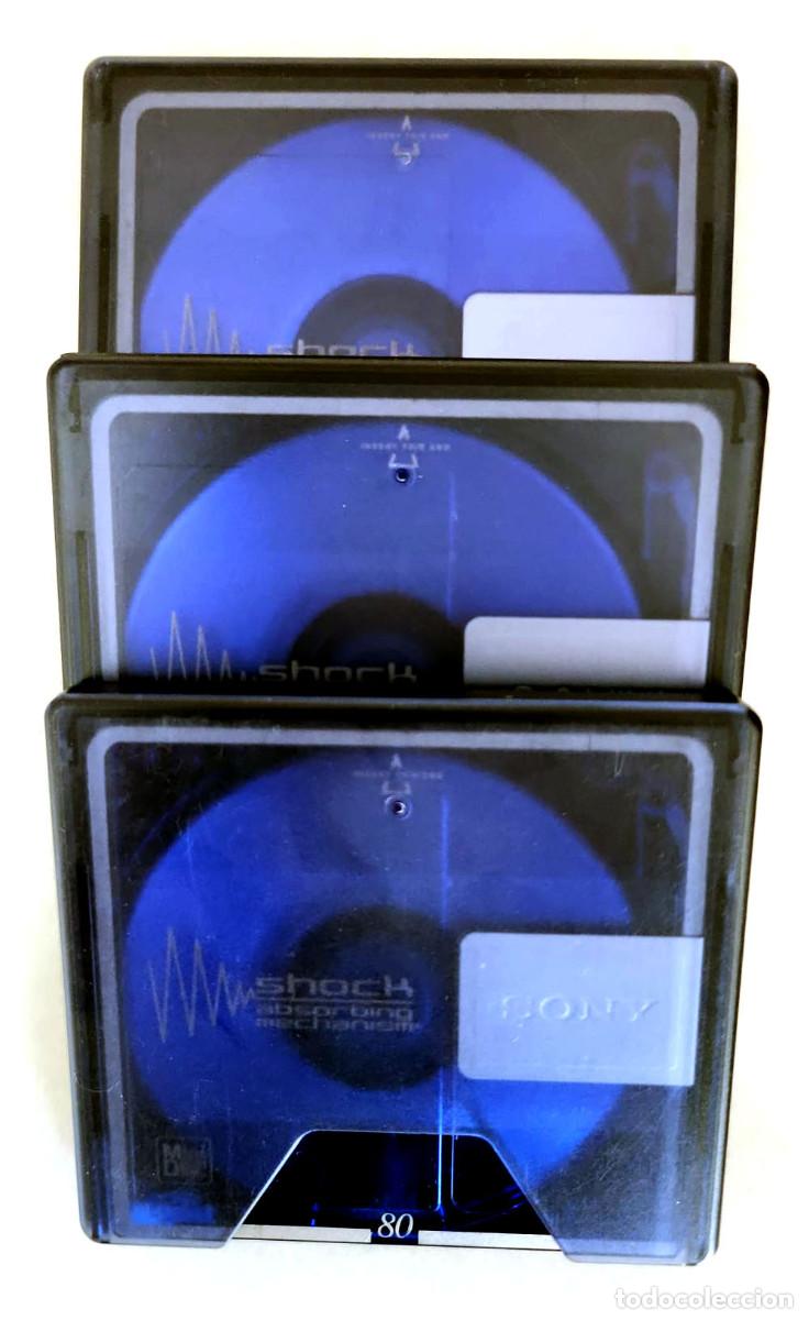 M&uacute;sica de colecci&oacute;n: Lote 3 MiniDisc Sony Color 80 min (Azul Transl&uacute;cido)