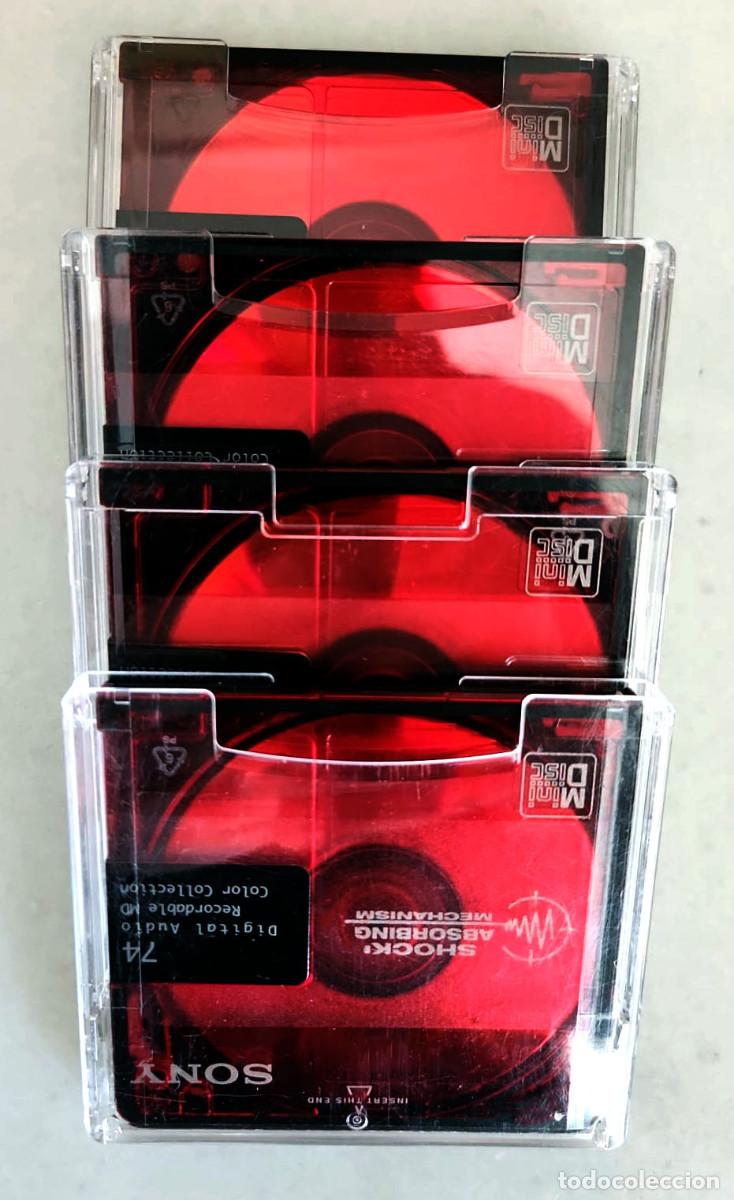 M&uacute;sica de colecci&oacute;n: Lote 4 MiniDisc Sony Color 74 min (Rojo Rub&iacute;)