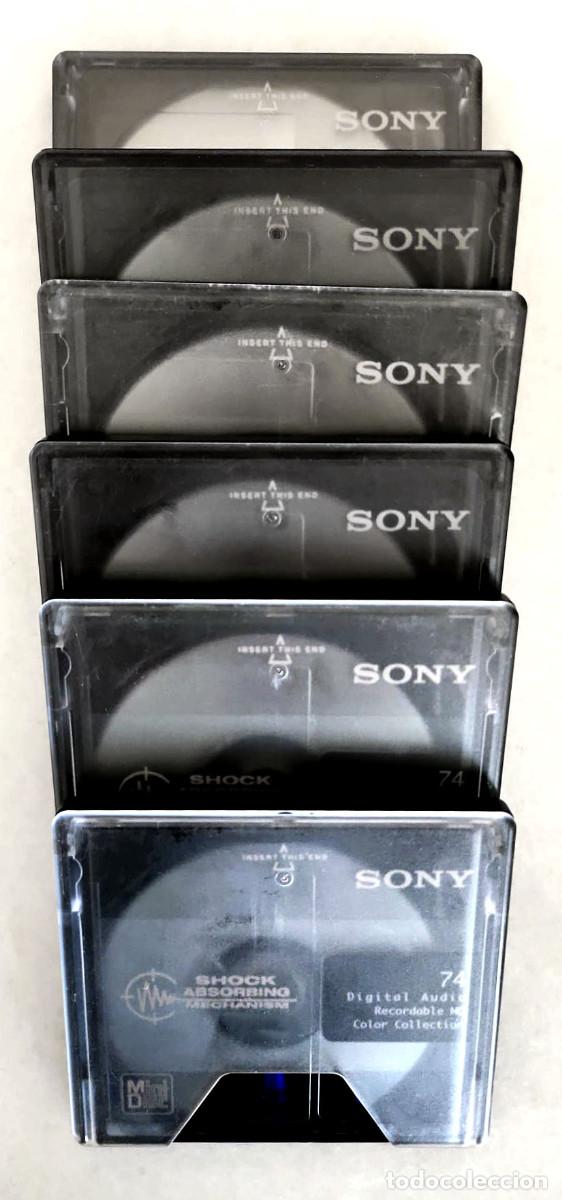 M&uacute;sica de colecci&oacute;n: Lote 6 MiniDisc Sony Color 74 min (Negro Ahumado / Gris)