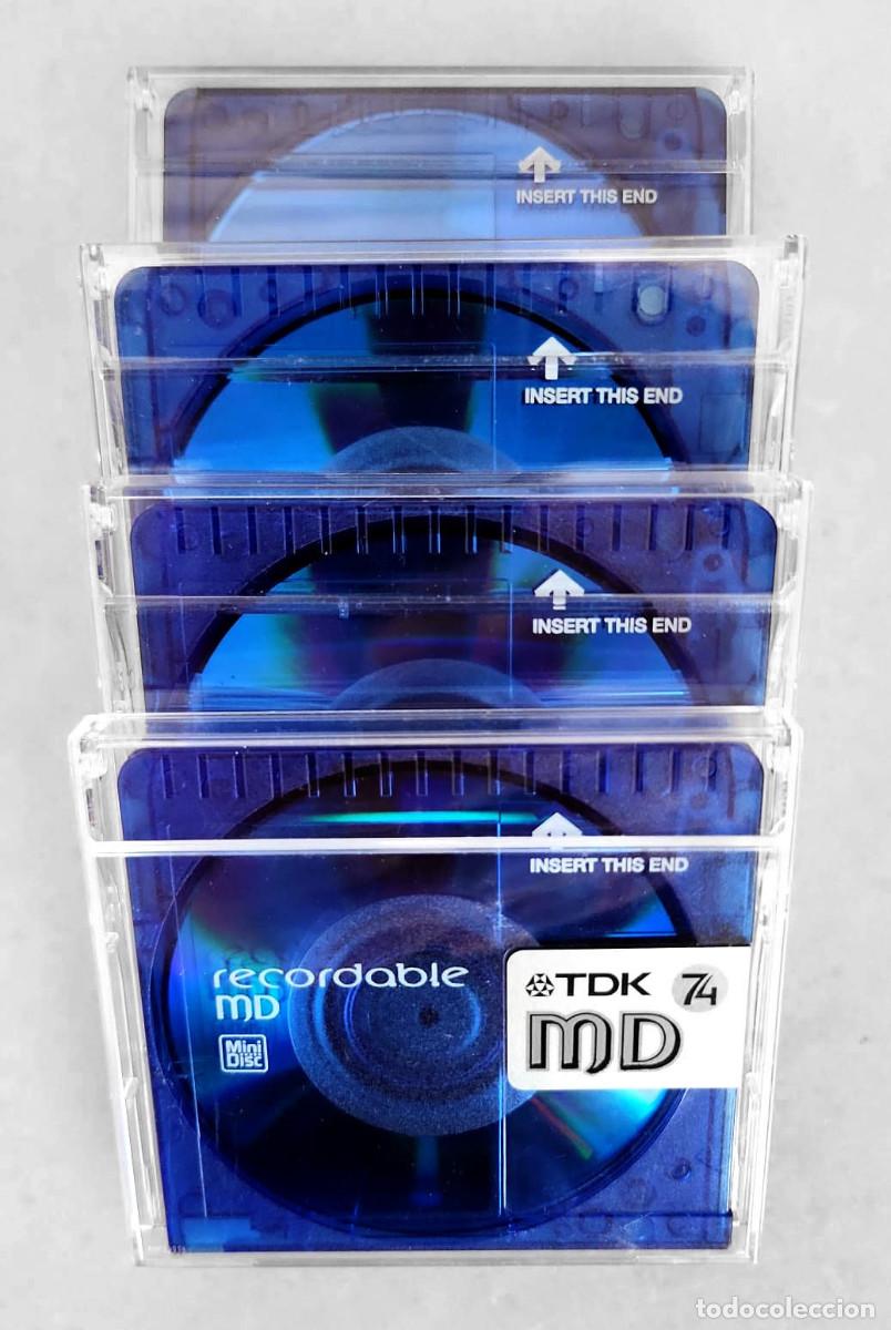 M&uacute;sica de colecci&oacute;n: Lote 4 MiniDisc TDK MD-RXG 74 min (Azul Transl&uacute;cido)