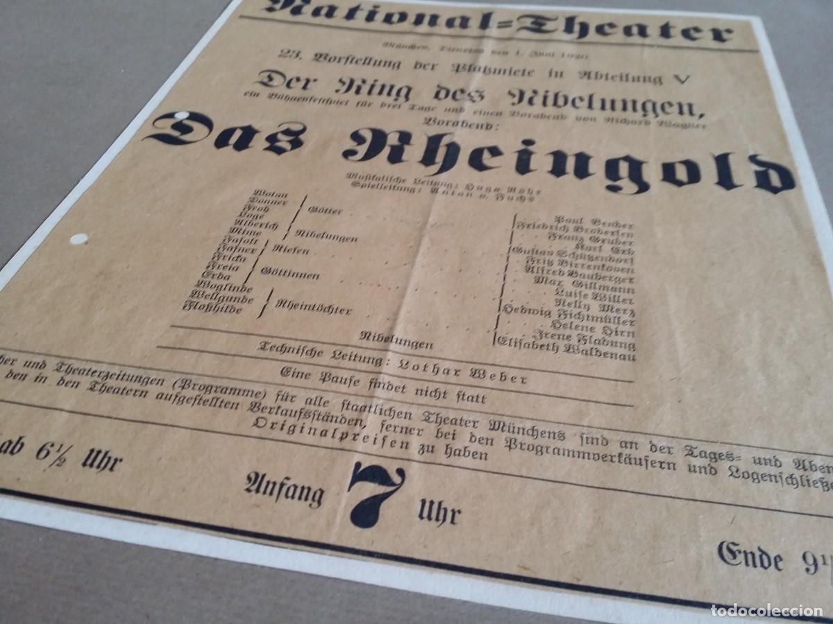 M&uacute;sica de colecci&oacute;n: Programa - cartel- programa EL ORO DEL RIN, Munich, 1920 - Foto 2