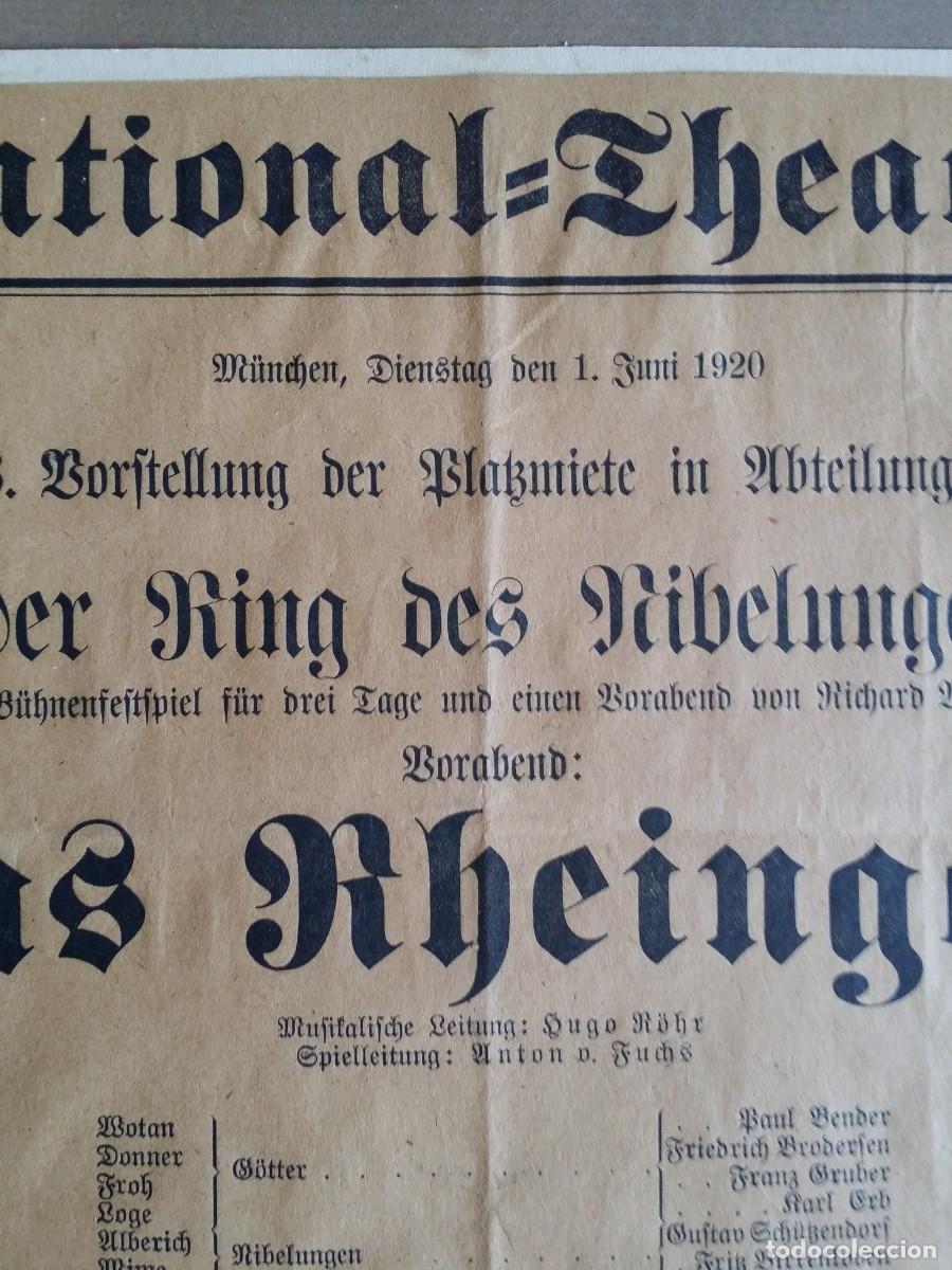 M&uacute;sica de colecci&oacute;n: Programa - cartel- programa EL ORO DEL RIN, Munich, 1920 - Foto 6