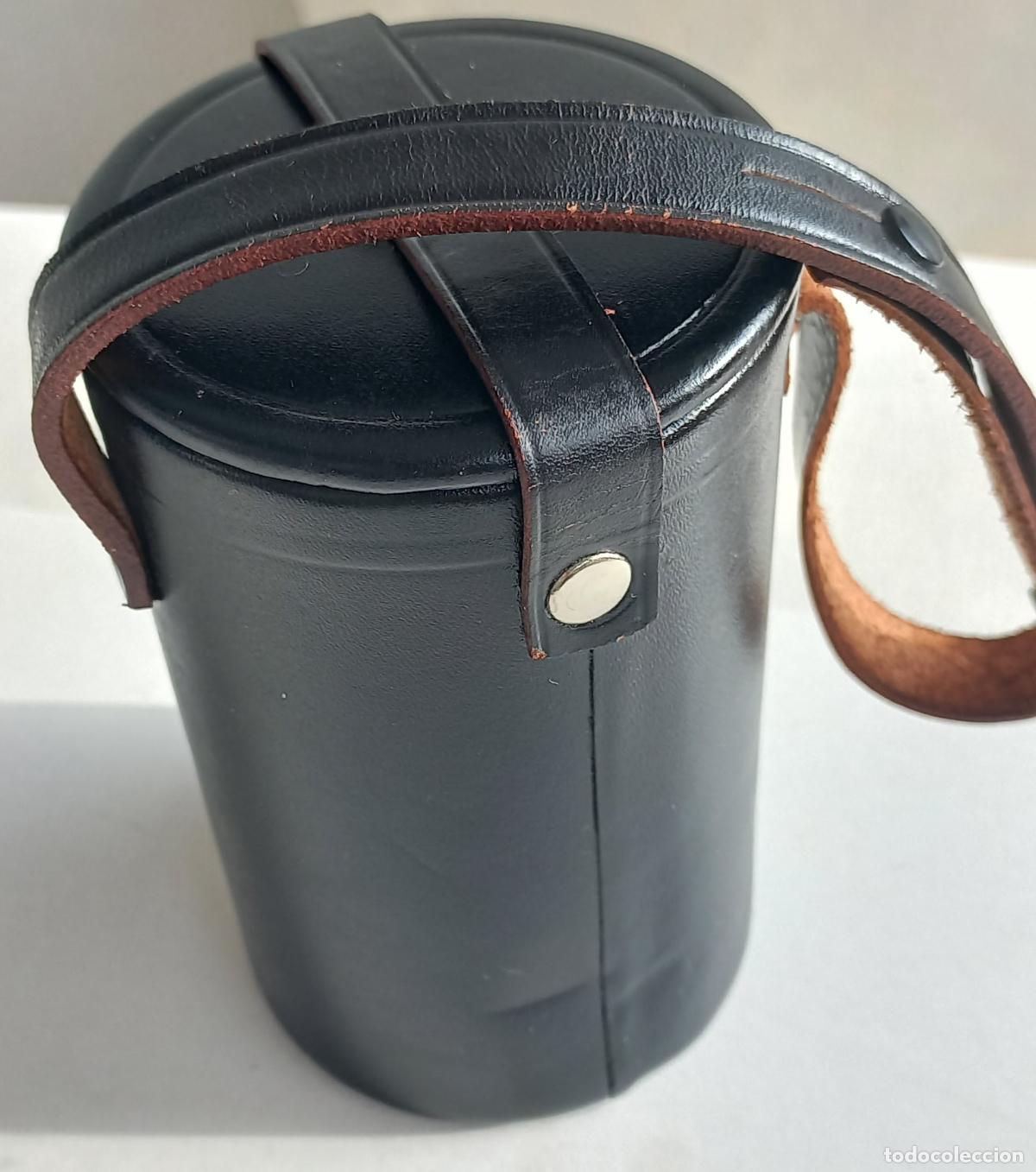 M&uacute;sica de colecci&oacute;n: Funda rigida o estuche para objetivo de c&aacute;mara o lentes. de cuero o simil. 12 cm