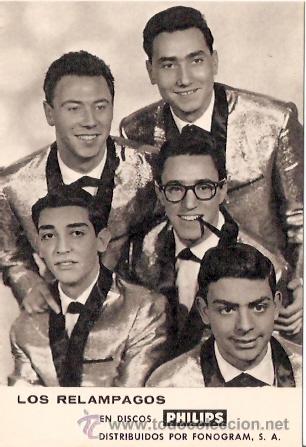 Fotos von Musikern: POSTAL PROMOCION DISCOS PHILIPS GRUPO MUSICAL LOS RELAMPAGOS