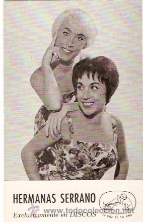 Fotos von Musikern: POSTAL PROMOCION DISCOS LA VOZ DE SU AMO HERMANAS SERRANO