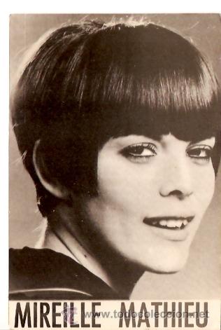 Fotos von Musikern: POSTAL PROMOCION DISCOS BARCLAY (COLUMBIA) CANTANTE MIREILLE MATHIEU