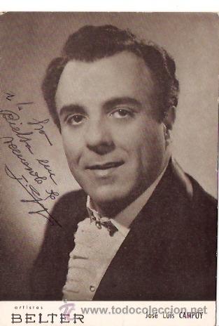 Fotos von Musikern: POSTAL PROMOCION DISCOS BELTER JOSE LUIS CAMOY DEDICADA