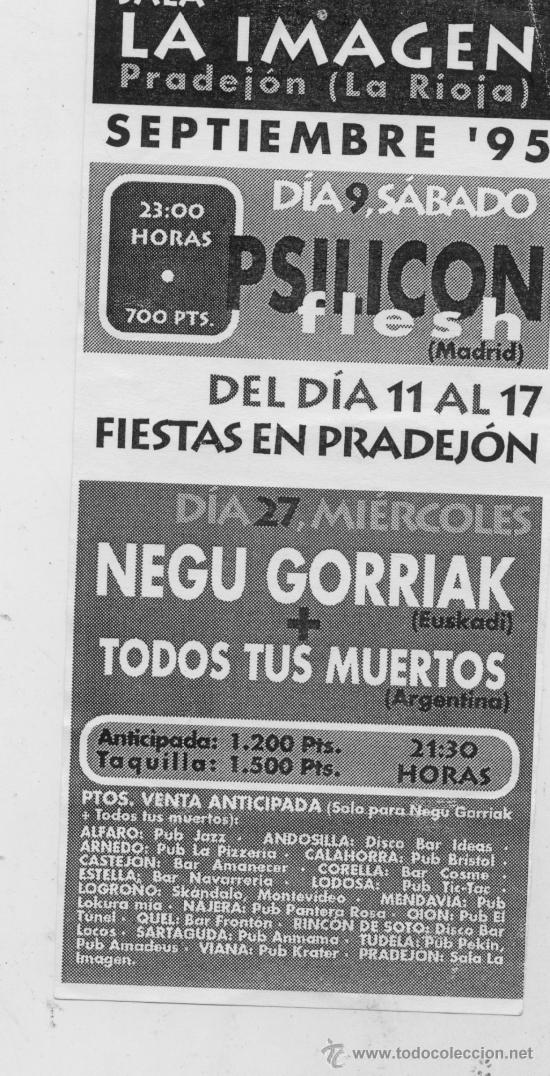 Photos of Singers: PROSPECTO  / SALA LA IMAGEN / PRADEJON ( LA RIOJA ) NEGU GORRIAK