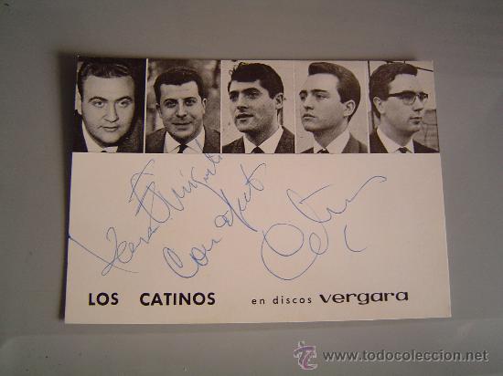 Fotos von Musikern: Foto postal  del conjunto Los Catinos. (  Dedicada )