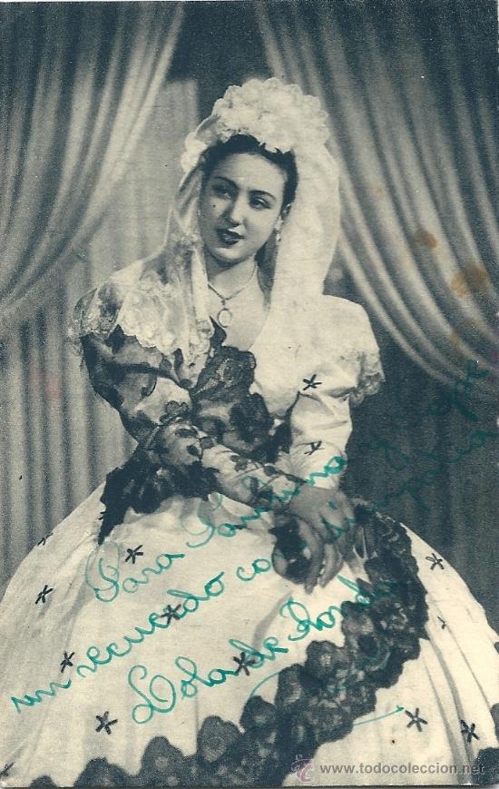 Fotos von Musikern: 7315D- LOLA DE RONDA - POSTAL (13,8 X 8,8 CM ) AUTOGRAFIADA Y DEDICADA POR LA ARTISTA