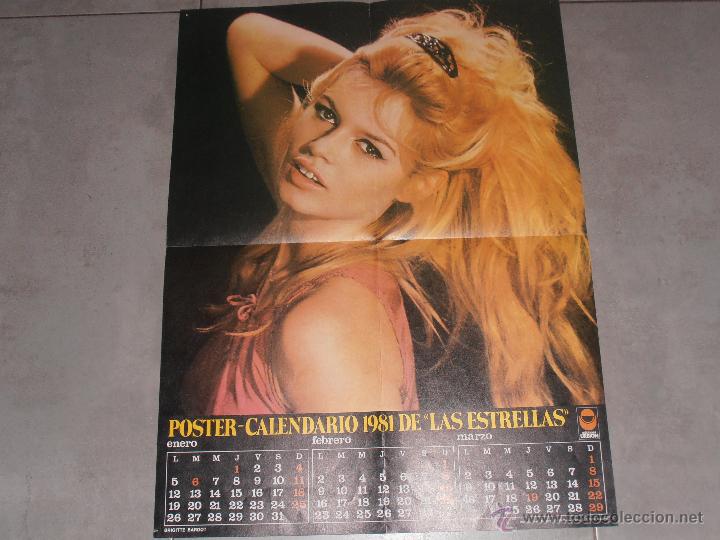 Fotos de Cantantes: BRIGITTE BARDOT POSTER CALENDARIO DEL 81 - 59 X 45